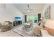 Cozy living room with a modern interior design featuring a large area rug and comfortable seating at 6503 Fairway Gardens Dr # 20-201, Bradenton, FL 34203