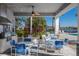 Community pool area with ample seating, BBQ grill, and covered dining space, perfect for gatherings at 7742 Ridgelake Cir, Bradenton, FL 34203