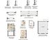 Floor plan with various options for garages, outdoor kitchen, extended lanai, and deluxe primary bath at 9128 Radiant Cir, Sarasota, FL 34241