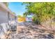 A view of the backyard with storage shed, AC unit and fence at 2406 Lehigh Ave, Bradenton, FL 34207