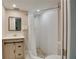 Updated bathroom with a modern vanity, tiled shower, and neutral finishes at 2505 Beneva Rd # 3, Sarasota, FL 34232