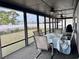 Enjoy outdoor dining on the screened lanai with a table and chairs overlooking the backyard at 3608 67Th Street Ct W, Bradenton, FL 34209