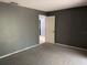 Bedroom featuring neutral carpet, fresh paint and a door leading to another area of the home at 5013 Village Gardens Dr # 34, Sarasota, FL 34234