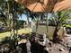 Outdoor patio area featuring tropical plants and lawn ornaments for a serene and inviting atmosphere at 5378 Royal Palm Ave # 5378, Sarasota, FL 34234