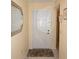 Bright condo entryway featuring neutral walls and a charming welcome mat at 6505 Stone River Rd # 306, Bradenton, FL 34203