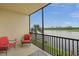 Balcony with view of lake and golf course at 7015 River Hammock Dr # 204, Bradenton, FL 34212
