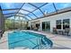 Screened pool area with a spa and plenty of space to relax and entertain in style at 1110 93Rd Nw St, Bradenton, FL 34209
