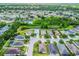 Expansive aerial view of a residential neighborhood with lush green landscaping and multiple ponds and lakes at 11790 Fennemore Way, Parrish, FL 34219