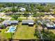 Aerial view of residential property showcasing large yard, inviting swimming pool, and a well-maintained home exterior at 2361 Rose St, Sarasota, FL 34239