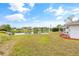 Scenic backyard with a tranquil pond view, lush greenery, and a well-maintained lawn at 3611 22Nd W Ave, Bradenton, FL 34205