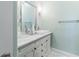 Stylish bathroom with a vessel sink and marble countertop at 3707 5Th Ne Ave, Bradenton, FL 34208