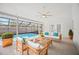 Inviting screened-in patio featuring comfortable seating and a refreshing private pool at 4444 Robin Hood Trl W, Sarasota, FL 34232