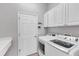 Well-equipped laundry room with modern washer, dryer, and ample storage space at 4624 Blue Marlin Dr, Bradenton, FL 34208