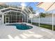 Inviting screened-in pool area with sunshade, and serene outdoor living space at 826 Oak Briar Ln, Osprey, FL 34229