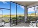Screened-in porch featuring beautiful views, brick pavers, outdoor seating, and a grill at 910 Tidewater Shores Loop # 107, Bradenton, FL 34208