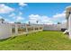 Backyard with a white fence and a view of a canal at 2408 28Th E Ave, Palmetto, FL 34221