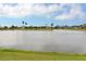 Scenic view of a large pond with palm trees and well-maintained landscaping in a waterfront community at 2625 Terra Ceia Bay Blvd # 506, Palmetto, FL 34221