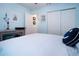 Bright bedroom with blue walls, white trim and a decorative nautical theme at 4360 Flamingo Blvd, Port Charlotte, FL 33948