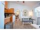 Charming kitchen area with a built-in breakfast nook and vaulted ceiling at 4360 Flamingo Blvd, Port Charlotte, FL 33948