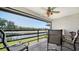 Relax on the patio with views of the pond and a neighboring golf course at 5630 Golf Pointe Dr # 205, Sarasota, FL 34243