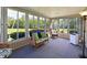 Sunroom with lots of windows, a wicker sofa and chairs at 5910 Majestic Way, Palmetto, FL 34221