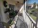 Screened-in patio featuring outdoor seating and ceiling fan at 6821 Fairview Ter # 6821, Bradenton, FL 34203