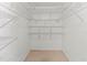 Walk-in closet with carpet floor and built-in shelving for organized storage at 3908 Panola Ln # 193, Sarasota, FL 34232