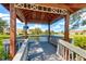 Lakeside gazebo with seating providing a tranquil spot to relax and enjoy scenic water views at 4706 Balboa Park Loop, Bradenton, FL 34211