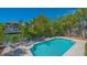 Inviting backyard pool with lounge chairs, lush greenery, and private canal access at 4922 Commonwealth Dr, Sarasota, FL 34242