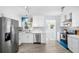 Modern kitchen featuring white cabinets, stainless steel appliances, and sleek countertops at 1827 Nevada Ne Ave, St Petersburg, FL 33703