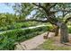 Picturesque waterfront scene with lush greenery, mature tree, and a tranquil path at 1900 Cove Ii Pl # 133, Sarasota, FL 34242