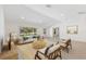 Comfortable living room featuring stylish furniture, a textured rug, and large windows providing scenic neighborhood views at 4646 Gleason Ave, Sarasota, FL 34242
