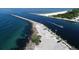 Aerial view of waterfront and boats entering Gulf, showing inlet markers at 700 Golden Beach Blvd # 222, Venice, FL 34285