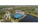 Aerial shot of the community's tennis courts and community center at 12352 Auburndale Ct, Venice, FL 34293