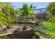 Landscaped backyard with palm trees and screened in pool at 12352 Auburndale Ct, Venice, FL 34293