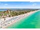 Aerial view of the property's location near the beach with bridge access at 4002 6Th Ave, Holmes Beach, FL 34217