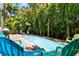 A refreshing pool surrounded by lush tropical foliage, offering a private oasis for relaxation and leisure at 4002 6Th Ave, Holmes Beach, FL 34217