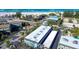 An aerial view shows the property's proximity to the beach and nearby amenities at 4307 Gulf Dr # 202, Holmes Beach, FL 34217