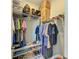 Bright, walk-in closet with ample wire shelving for hanging clothes, and stacked storage at 5129 Marina Basin Ct, Bradenton, FL 34211