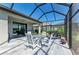 Relaxing screened patio with stylish furniture and tiled flooring, great for outdoor entertainment at 5129 Marina Basin Ct, Bradenton, FL 34211