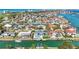 Waterfront property featuring a modern home, swimming pool, boat dock and canal at 560 Schooner Ln, Longboat Key, FL 34228