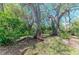 Backyard landscaped with mature trees and lush foliage at 7615 4Th W Ave # 7615, Bradenton, FL 34209