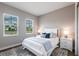 Cozy bedroom with two windows and a comfortable bed with blue accent pillows at 8265 Pavia Way, Bradenton, FL 34202