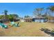 A spacious backyard featuring a fire pit, plenty of seating, and a large grassy area at 2001 25Th W Ave, Bradenton, FL 34205