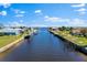 Stunning aerial view of the canal with houses and docks alongside the water, showcasing a waterfront community at 2523 Dixon Ter, Port Charlotte, FL 33981