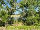 Backyard view featuring lush greenery and partial water with a golf course in the distance at 306 Barlow Ave # 77, Sarasota, FL 34232