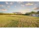 Expansive green field with lush grass, blue skies, and scattered cumulus clouds in a serene neighborhood setting at 4706 Cayo Costa Pl, Bradenton, FL 34203