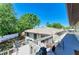 View from the outdoor balcony showing the layout of the back yard at 5311 San Jose Dr, Sarasota, FL 34235
