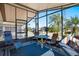 Relaxing screened-in patio with comfortable seating, perfect for enjoying the outdoors at 709 Riverview Cir, North Port, FL 34287