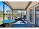 Cozy screened porch with comfortable seating, offering a relaxing outdoor space at 709 Riverview Cir, North Port, FL 34287